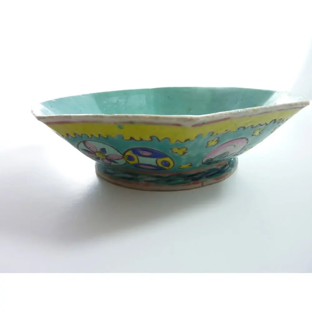 Antique Chinese Blue 8-Sided Bowl Narcissus Planter 8